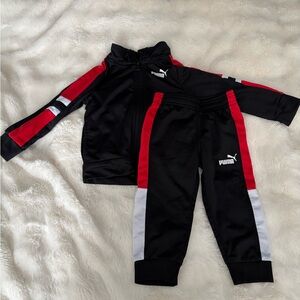 Puma Black and Red 2 pc Suit
